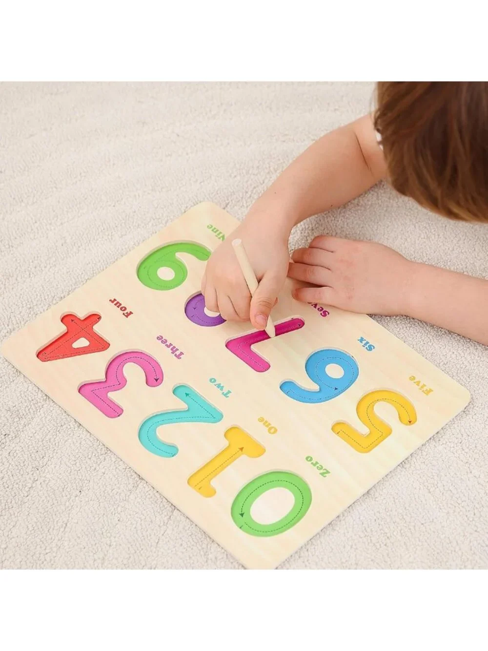 Wooden Alphabet & Number Peg Puzzle for Toddlers 2-4, Educational Learning Toy